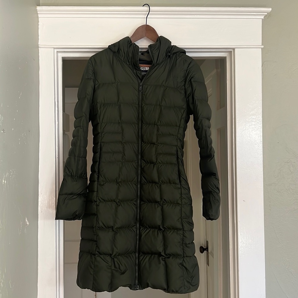 The North Face Green Knee-Length Puffer Metropolis Coat Size Small